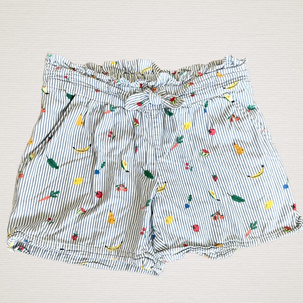 Hanna Andersson Striped Fruit Print Shorts